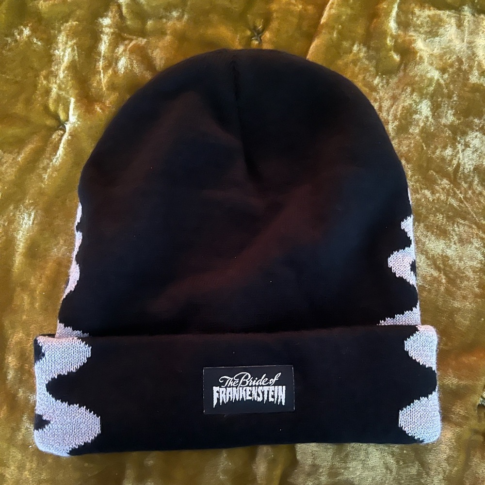 The Bride of Frankenstein Black and White Beanie
